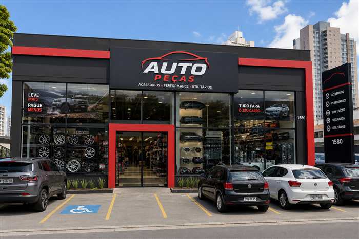 Fachada da loja Passarella Autopeças em Curitiba